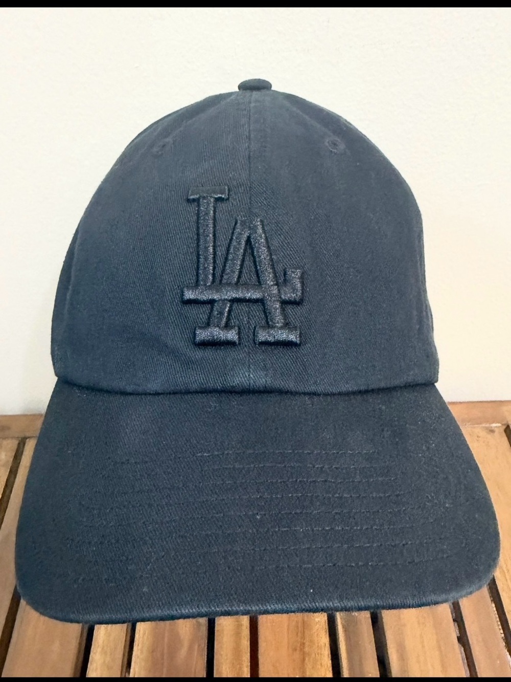 Los Angeles Dodgers Black Out ‘47 Brand Clean Up Hat Strapback MLB Unstructured